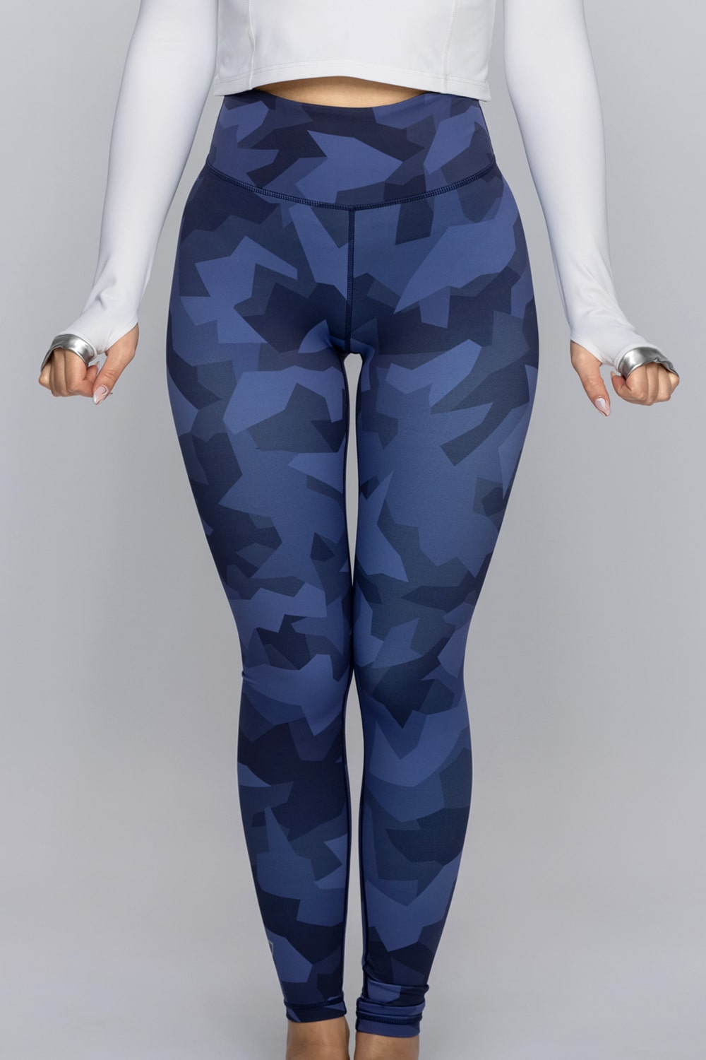 Camouflage Print Activewear Ankle-Length Tights in Blue ( Size S | Size M |  Size L | Size XL ) » BRITHIKA Luxury Fashion